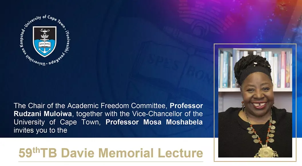 59th UCT TB Davie Memorial Lecture RSVP page banner.